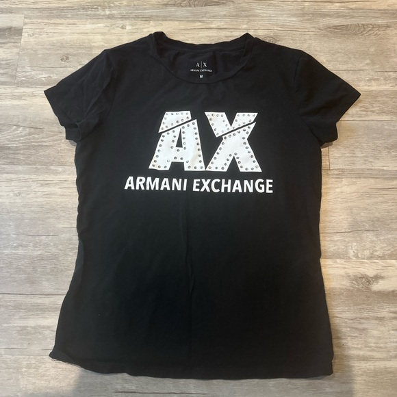 Armani Exchange Slim fit T-shirt with rhinestone logo - Picture 2 of 2
